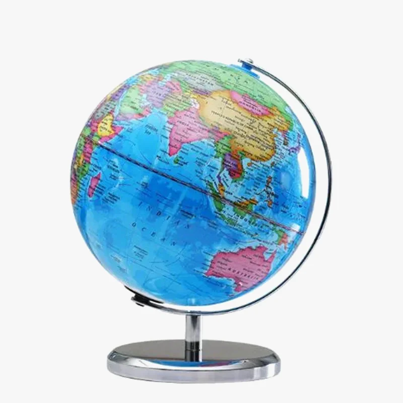 globe rotatif lumineux en anglais pour bureau et enseignement