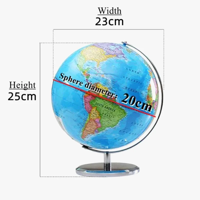 globe rotatif lumineux en anglais pour bureau et enseignement - Image 3