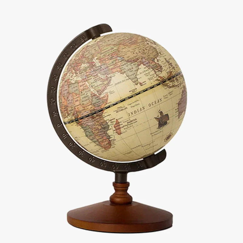 globe terrestre éducatif avec base en bois rétro pour décoration - Image 7
