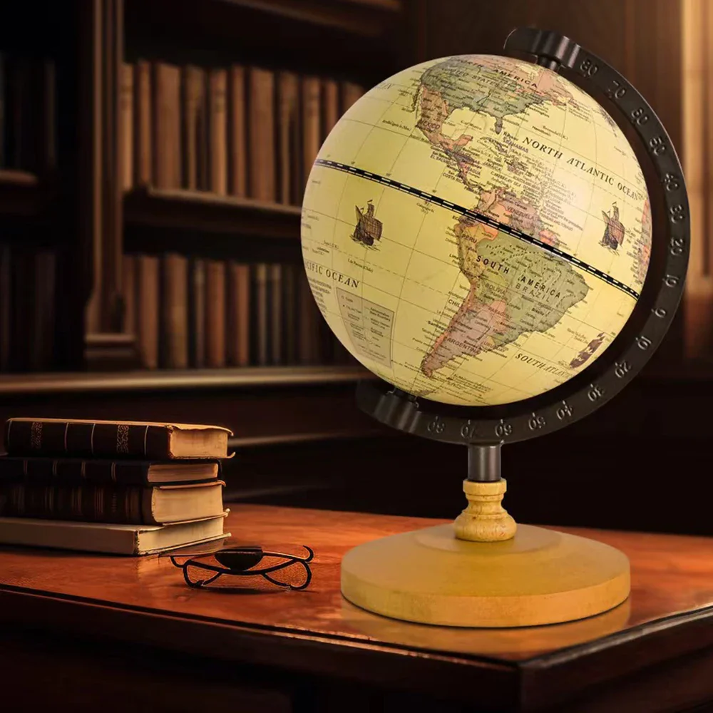 globe terrestre en bois pour décoration et fournitures scolaires - Image 7