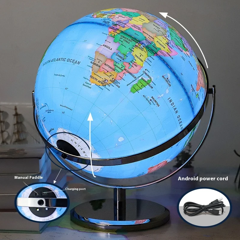 globe terrestre lumineux avec base rotative pour la rentrée scolaire - Image 2