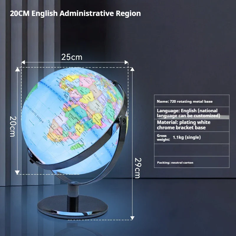 globe terrestre lumineux rotatif 360 et 720 pour enfants fournitures scolaires - Image 11