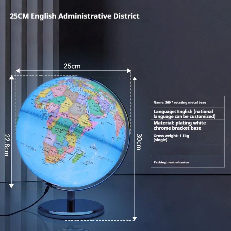 globe terrestre lumineux rotatif 360 et 720 pour enfants fournitures scolaires - Image 7