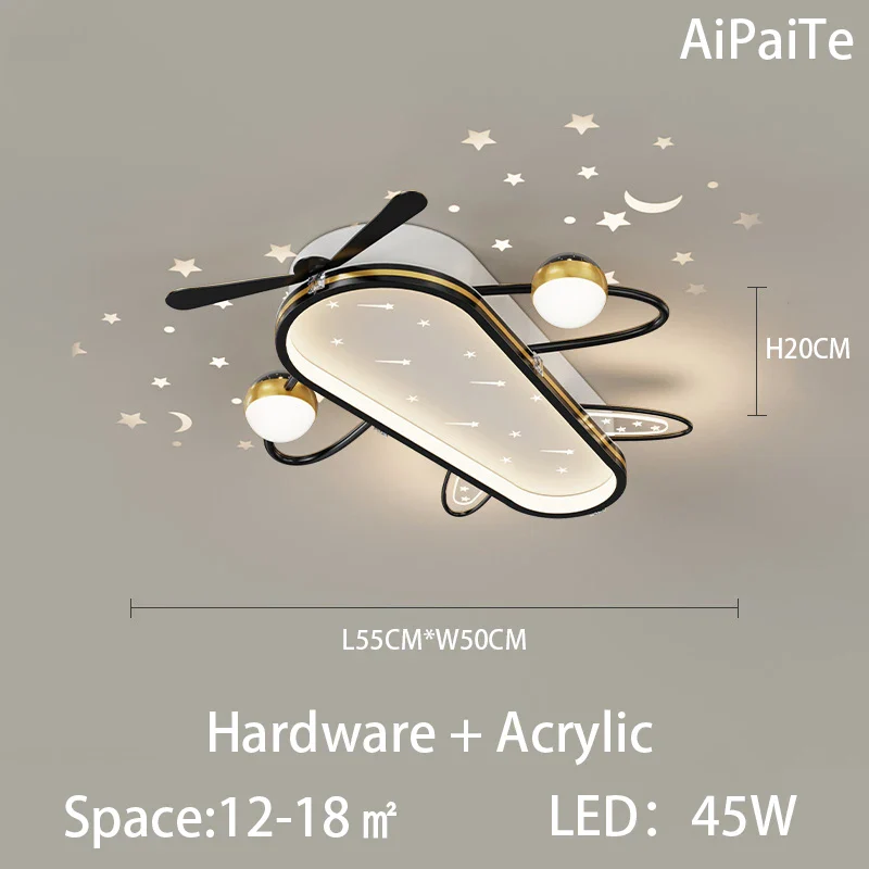 Gold/Black LED Living Room Ceiling Light, RC Dimmable for Kitchen Boys Room Home Decor, Star Decorative Lights. - Image 10
