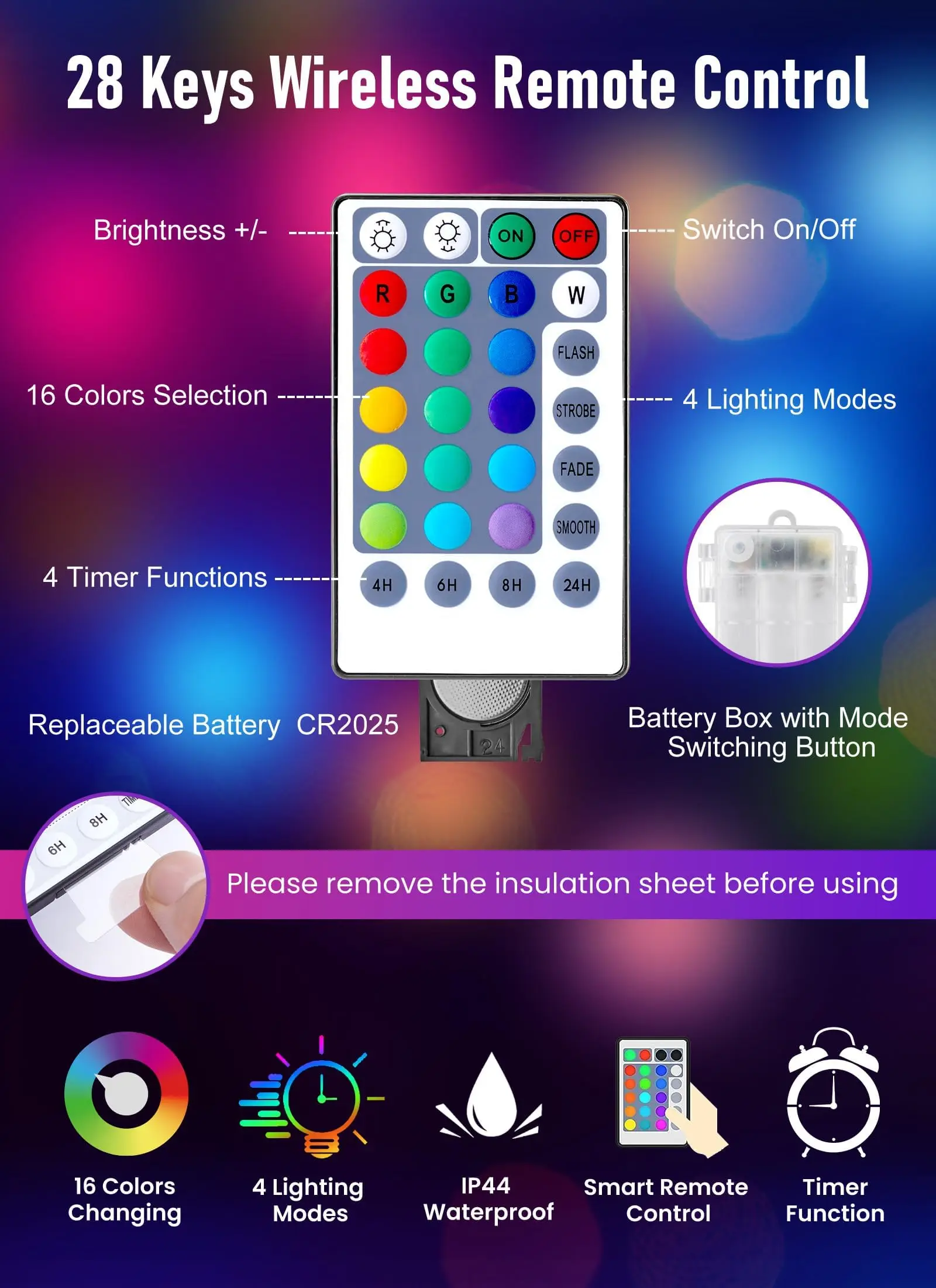 guirlande lumineuse à led avec télécommande pour fêtes et événements - Image 3