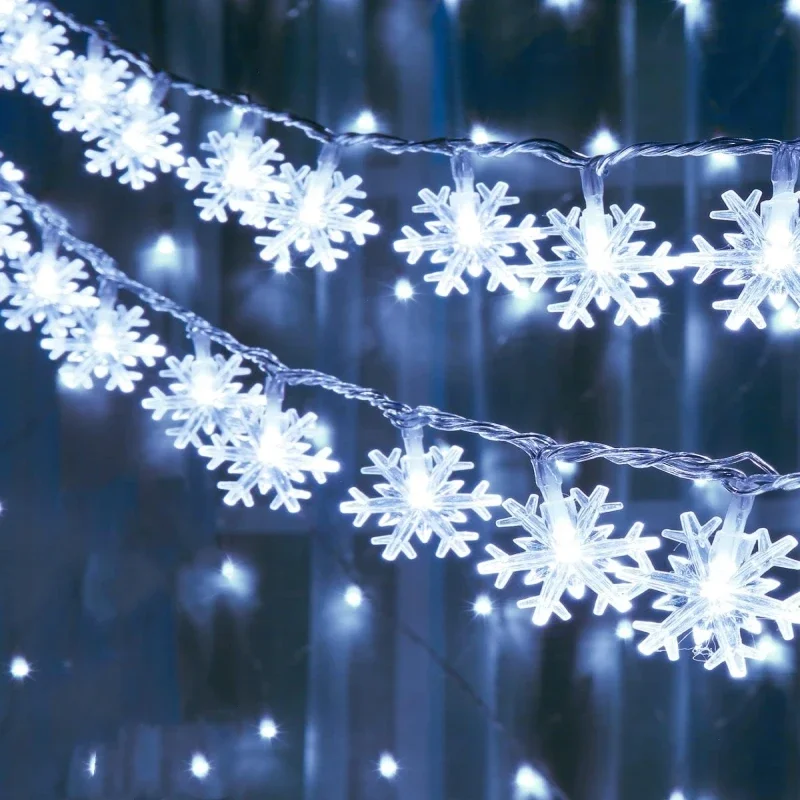 guirlande lumineuse à led flocon de neige pour fêtes et décorations - Image 8