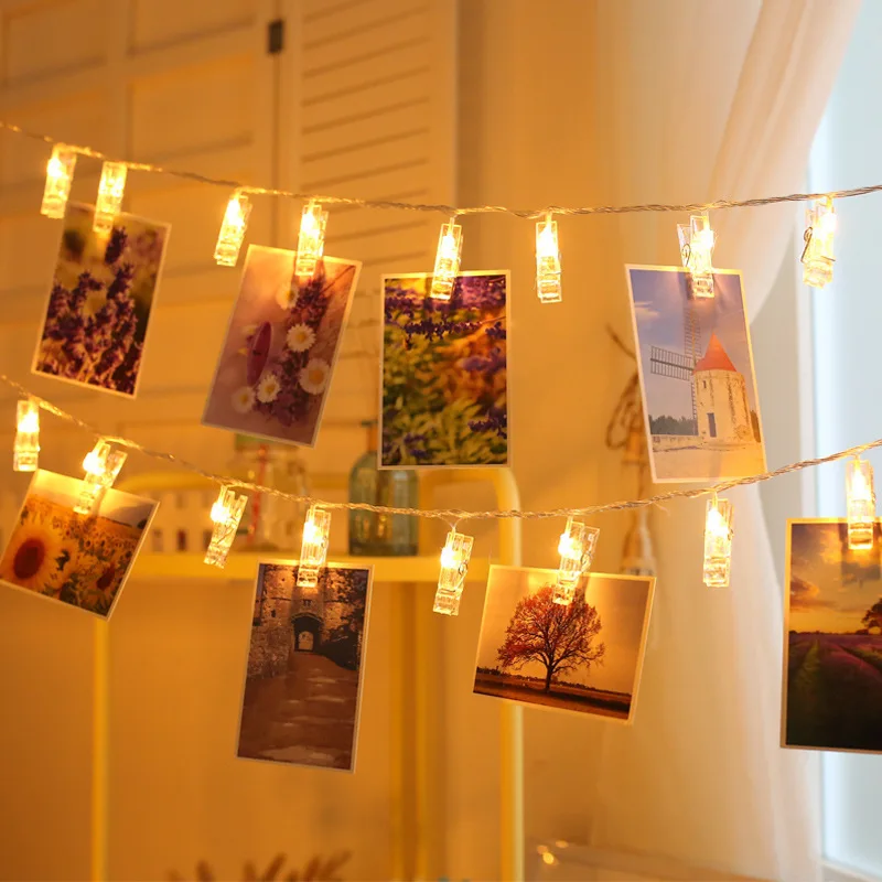 guirlande lumineuse led avec support photo pour décoration festive - Image 4