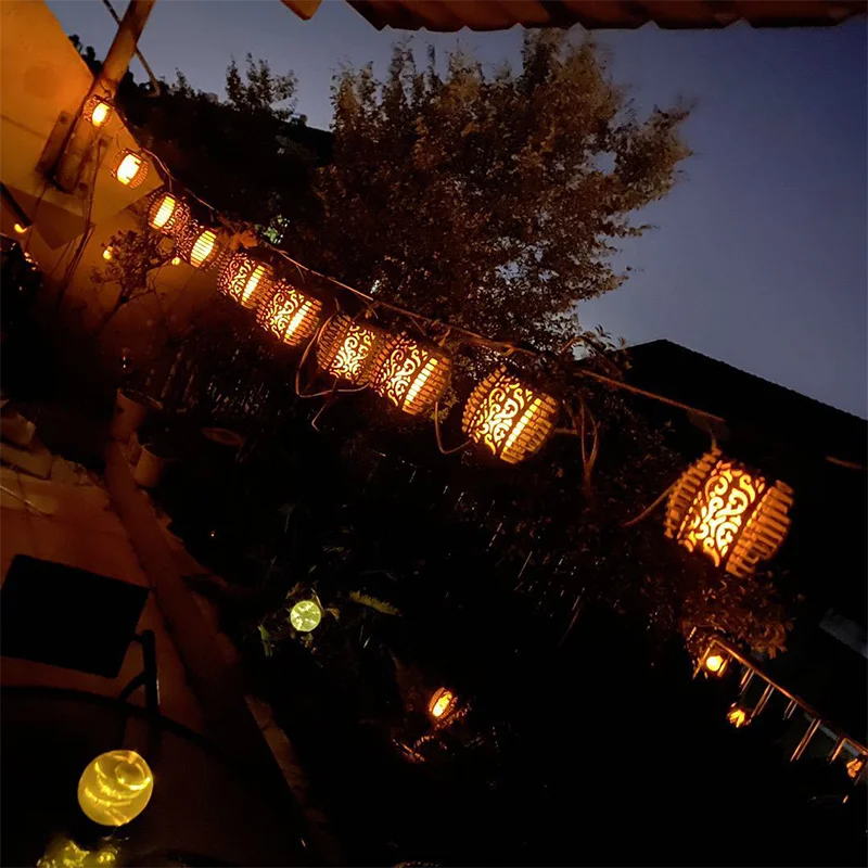 guirlande lumineuse solaire à led étanche pour extérieur avec boules décoratives - Image 5