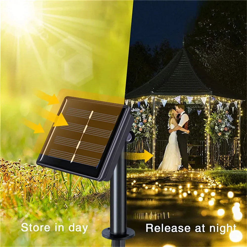 guirlande lumineuse solaire étanche 300 led pour extérieur décoratif - Image 3