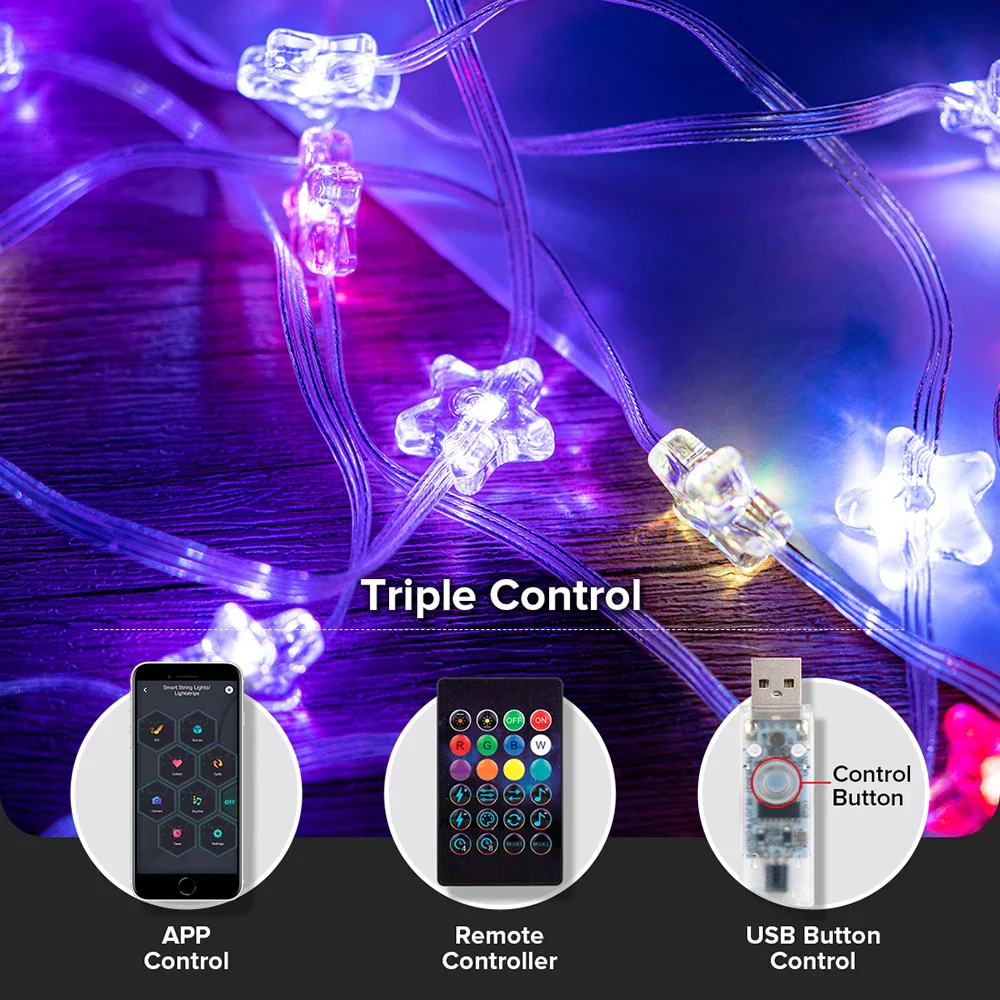 guirlande lumineuse usb ws2812b décorative pour fêtes et anniversaires - Image 2