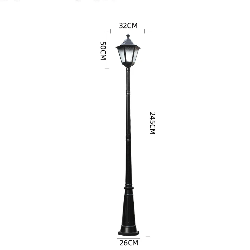 (H≈2.4M) Courtyard Lamp Street Lamp Outdoor Lawn Lamp Outdoor Waterproof Villa Garden Community High Pole Lamp Post Lamp - Image 7