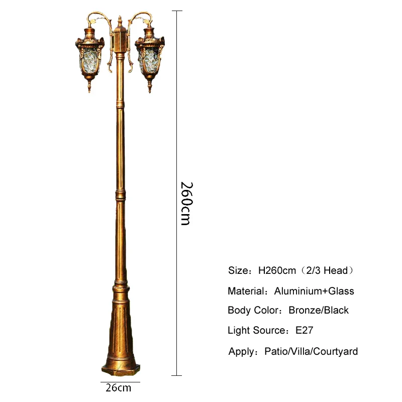 (H≈2.6M)Villa Home Outdoor Garden Light Park Community Landscape Street Project Lighting Street Lamp - Image 6