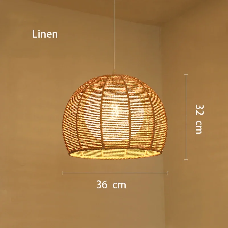 Hand-woven hemp rope chandelier stylish simple bedroom lamp balcony restaurant teahouse homestay decoration chandelier - Image 10