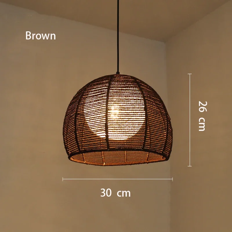 Hand-woven hemp rope chandelier stylish simple bedroom lamp balcony restaurant teahouse homestay decoration chandelier - Image 6