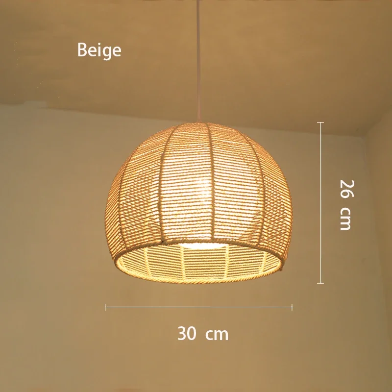 Hand-woven hemp rope chandelier stylish simple bedroom lamp balcony restaurant teahouse homestay decoration chandelier - Image 8