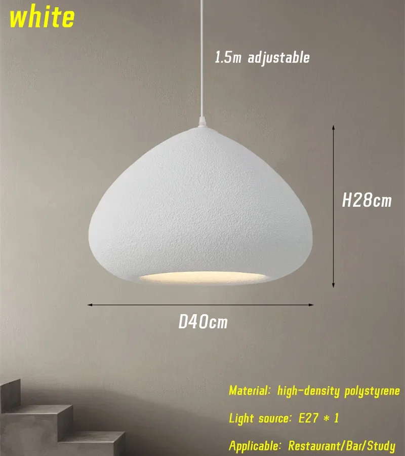 Handmade Wabi-Sabi Restaurant Pendant Light Nordic Cream Style Bar Table Lamp Designer Bedroom Lighting Deco LED Loft Chandelier - Image 9
