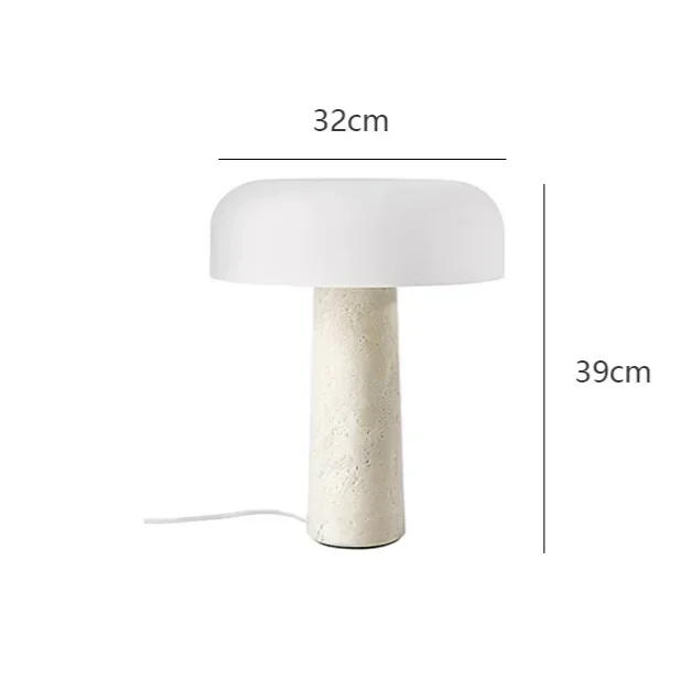 High Quality Cave Stone Desk Lamp White Glass Shade Table Light Fixture - Image 7