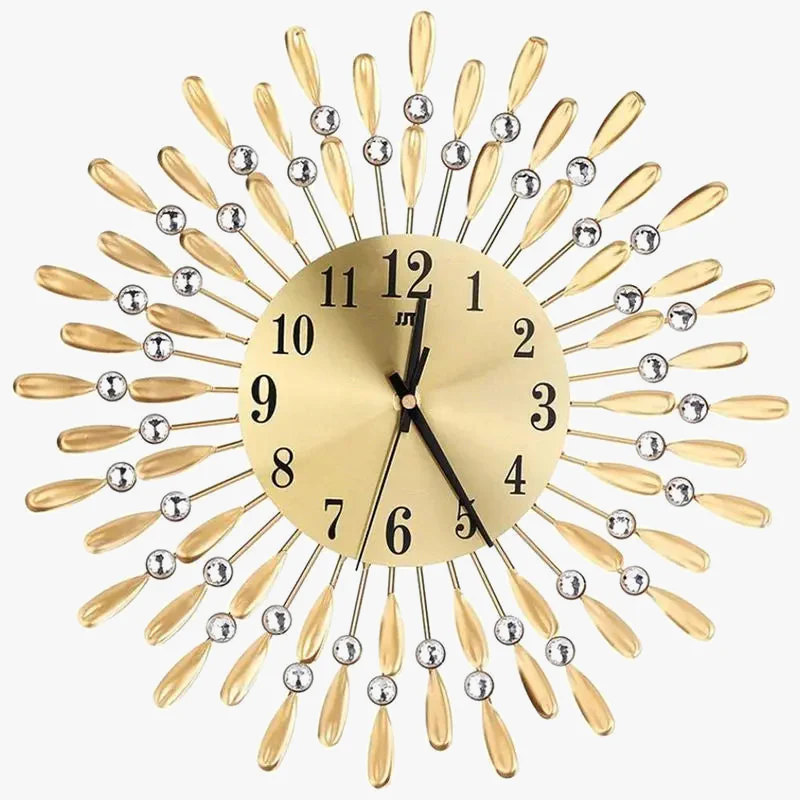 horloge murale 3d grande taille style soleil avec strass brillants - Image 7
