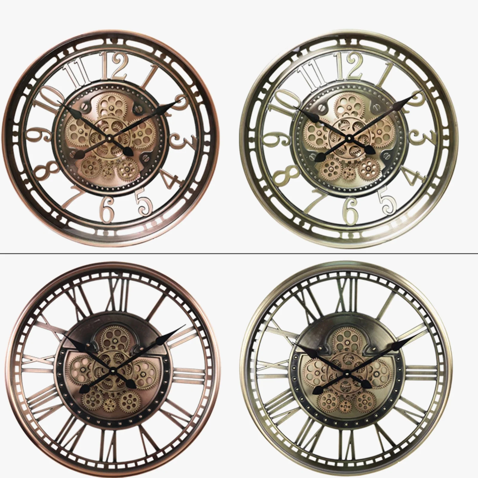 horloge murale ancienne en métal décorative à engrenages - Image 6
