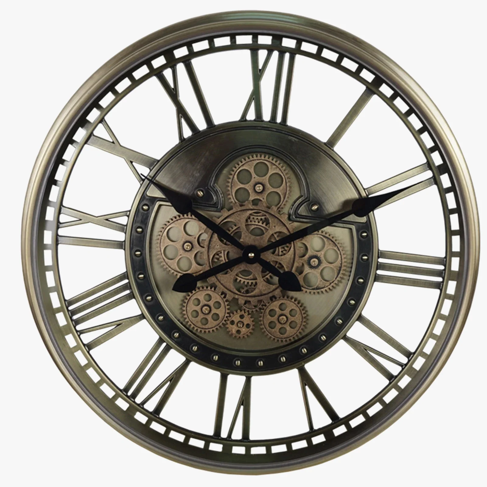 horloge murale ancienne en métal décorative à engrenages - Image 8