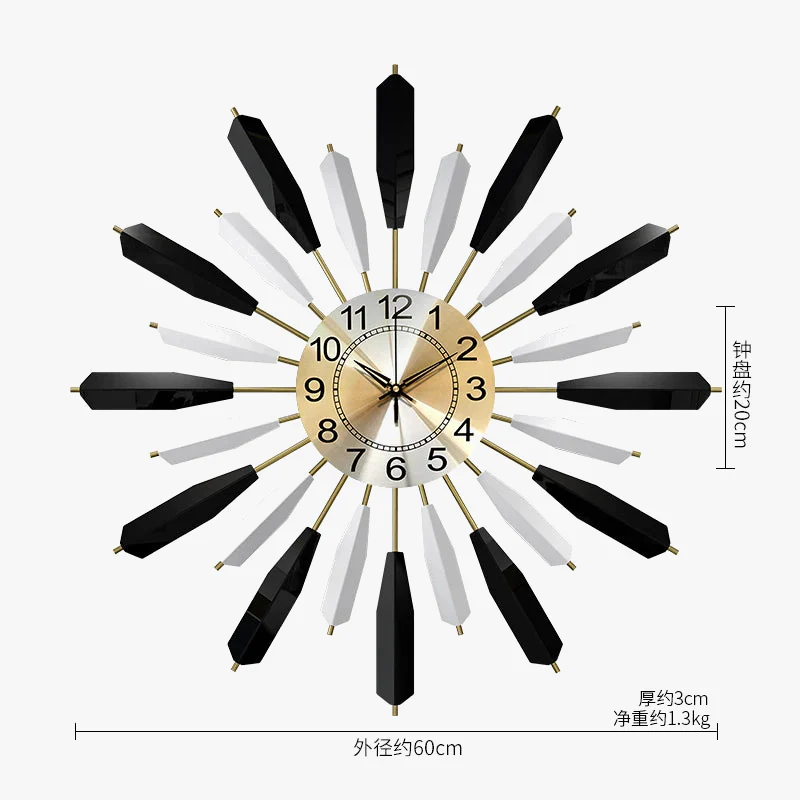 horloge murale de luxe nordique décorative et silencieuse - Image 5