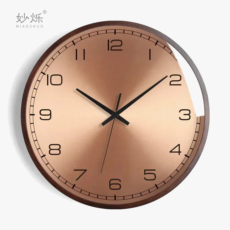 horloge murale design moderne en bois luxe silencieuse décorative idées cadeaux - Image 9