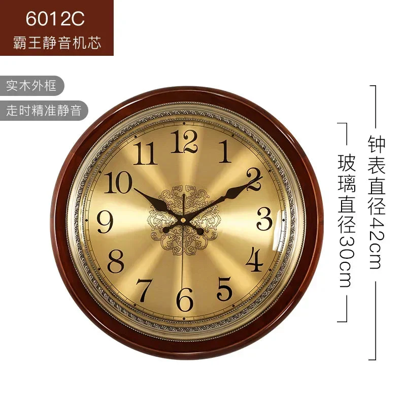 horloge murale en bois et métal style nordique rétro silencieuse - Image 8