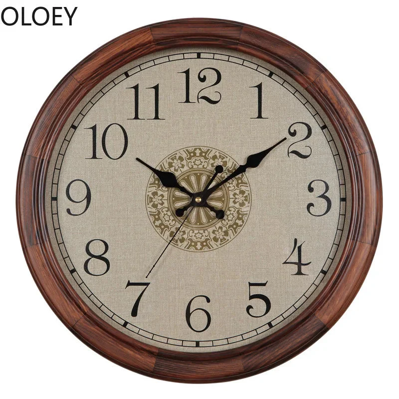 horloge murale en bois massif rétro mécanisme silencieux style shabby chic - Image 6
