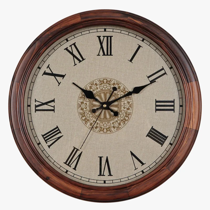 horloge murale en bois massif rétro mécanisme silencieux style shabby chic - Image 8