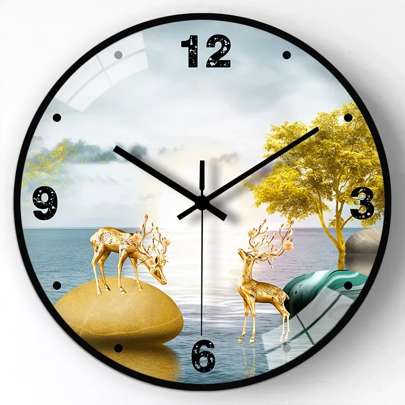 horloge murale en verre design moderne style chinois créatif et muet - Image 9