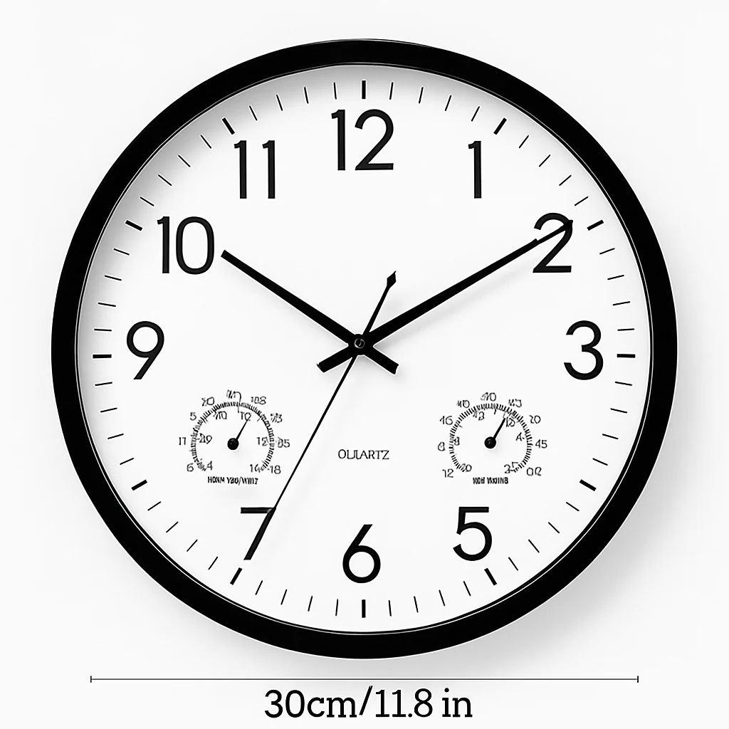 horloge murale extérieure étanche avec affichage température et humidité