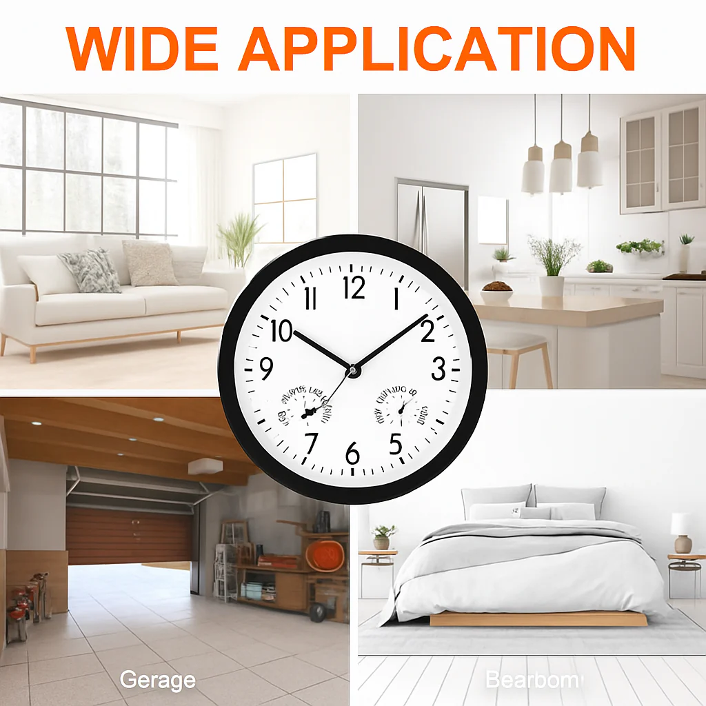 horloge murale extérieure étanche avec affichage température et humidité - Image 6