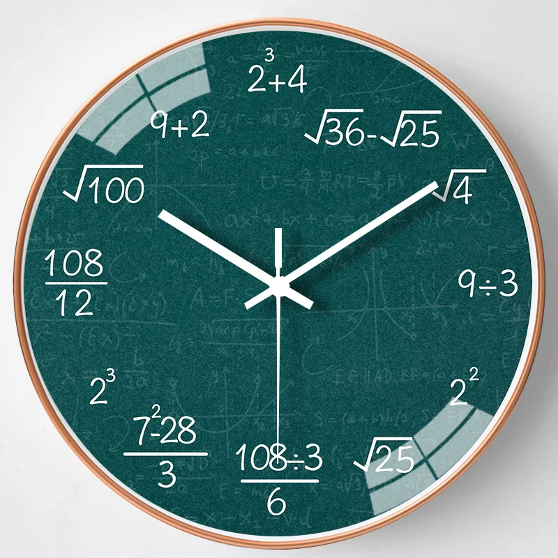 horloge murale mathématiques tableau noir décoration scolaire enfants - Image 2