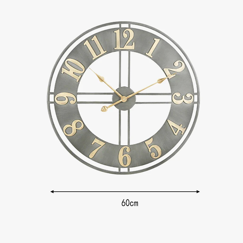 horloge murale moderne 3D rétro avec chiffres romains en métal silencieuse - Image 6