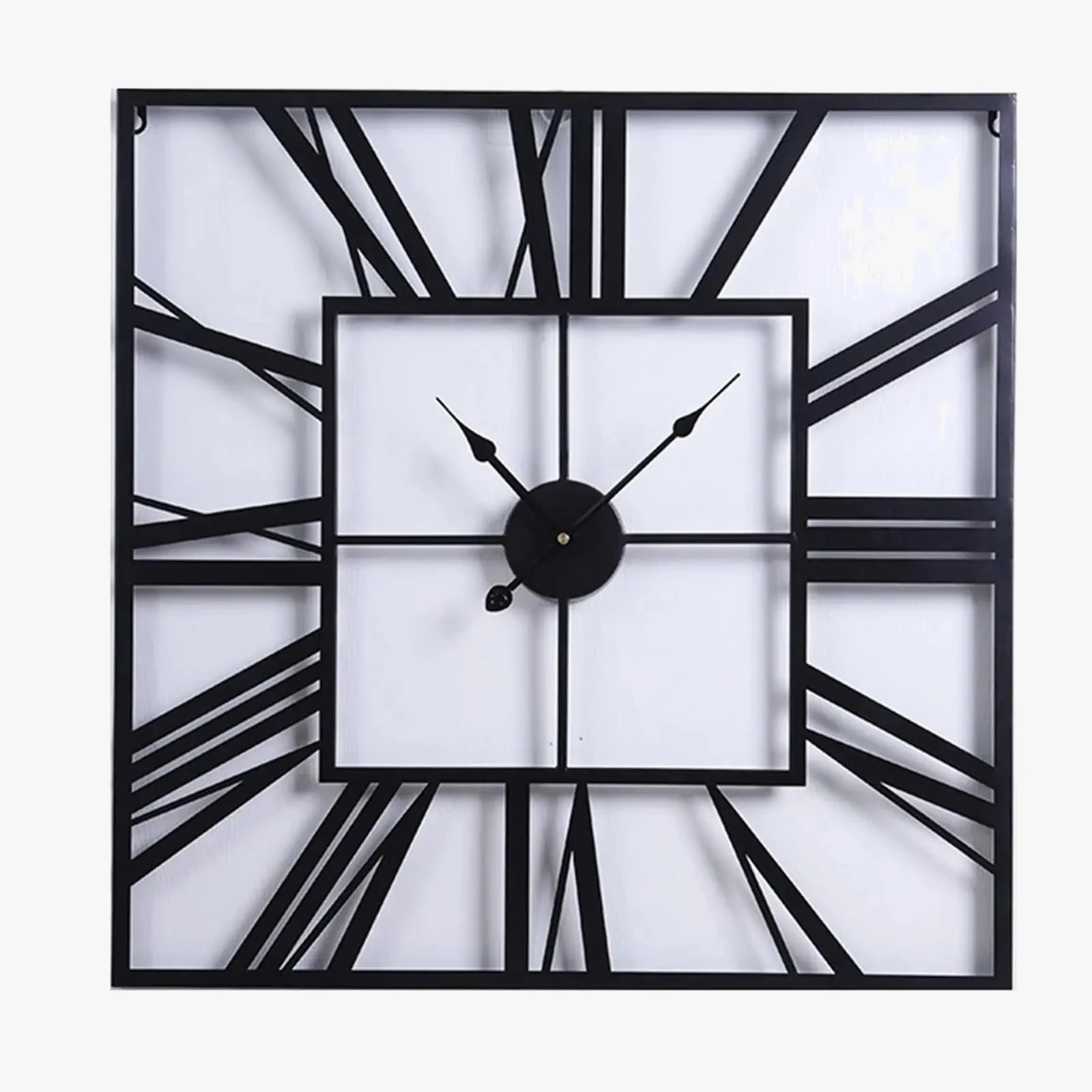 horloge murale moderne 3D rétro carrée chiffres romains décoration silencieuse - Image 7