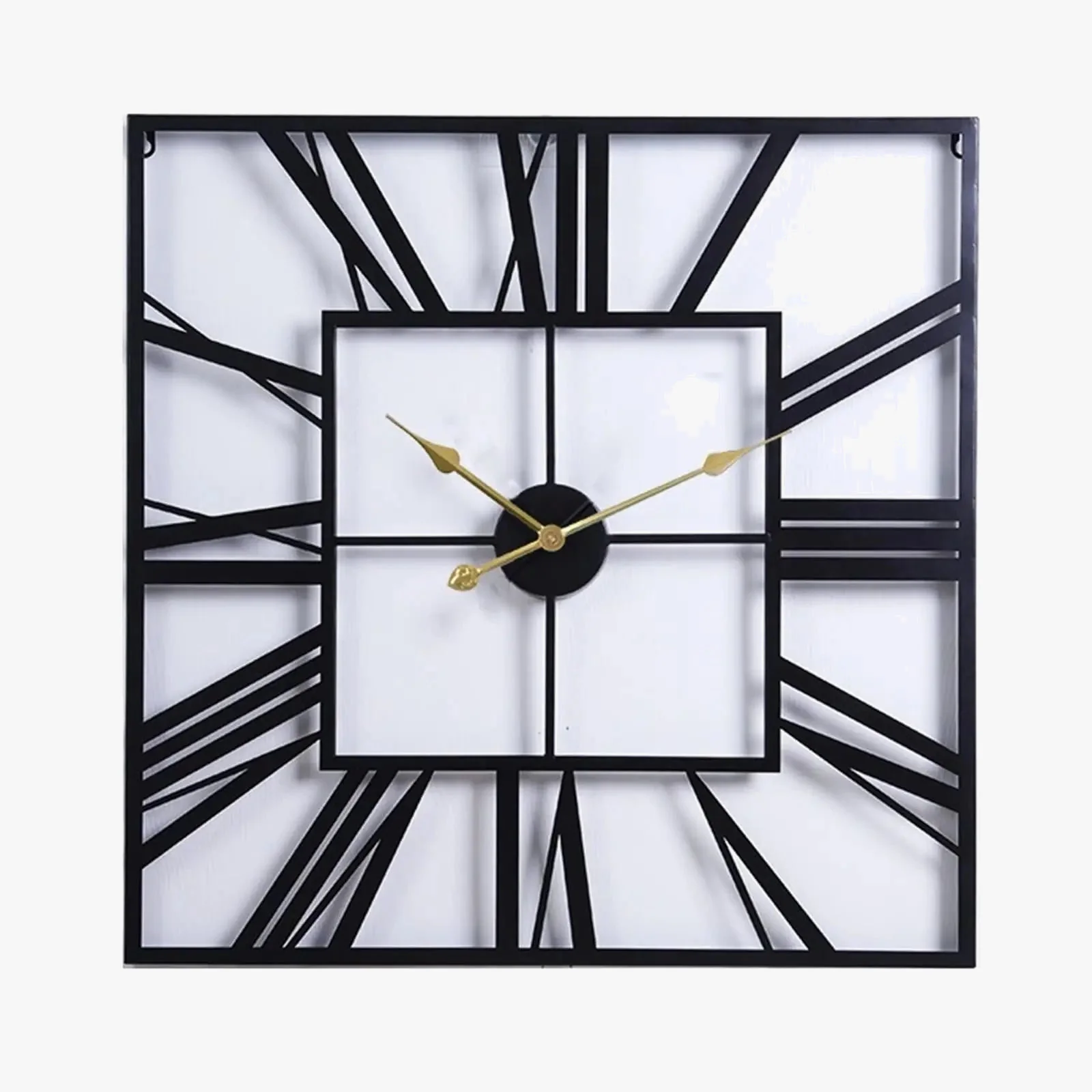 horloge murale moderne 3D rétro carrée chiffres romains décoration silencieuse - Image 8