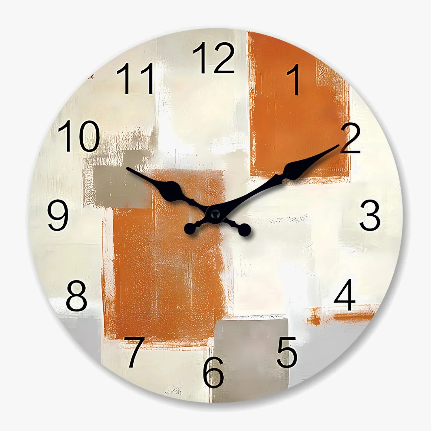 horloge murale moderne en bois motif abstrait silencieuse décorative - Image 5