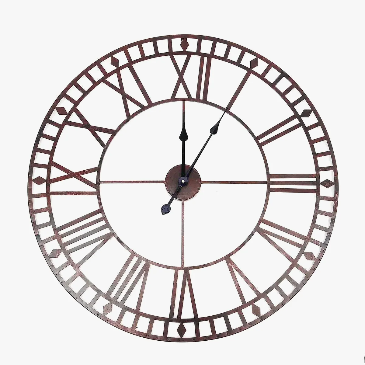 horloge murale moderne en fer noir chiffres romains décoration intérieure - Image 6