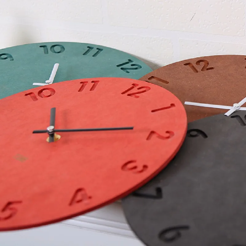 horloge murale numérique en bois design moderne décoration intérieure silencieuse - Image 4