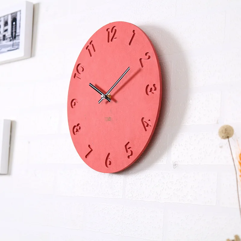 horloge murale numérique en bois design moderne décoration intérieure silencieuse - Image 5