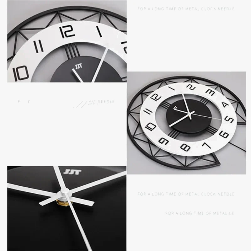 horloge murale pivotante créative design silencieuse pour décoration intérieure - Image 4