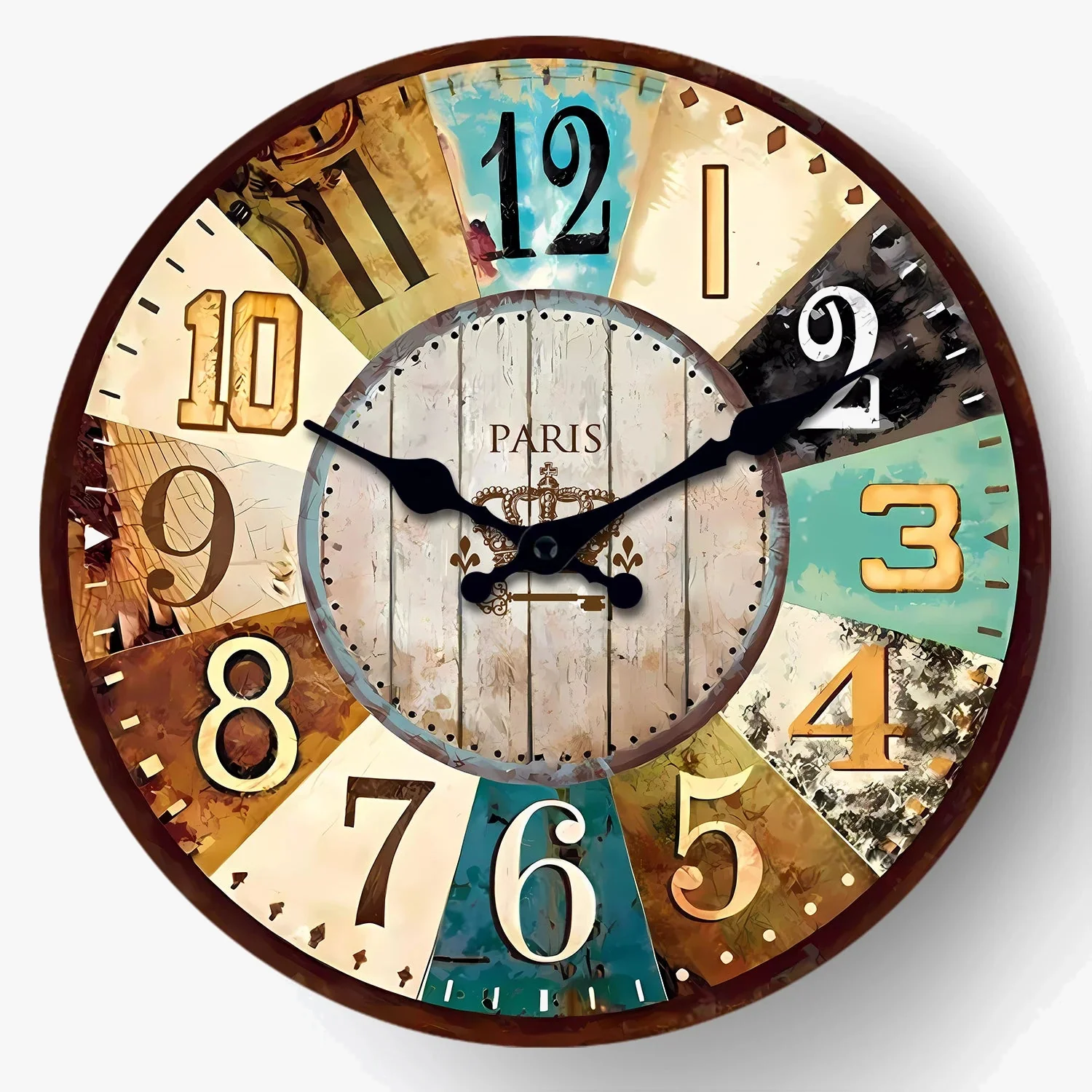 horloge murale rétro en bois pour décoration intérieure silencieuse - Image 5