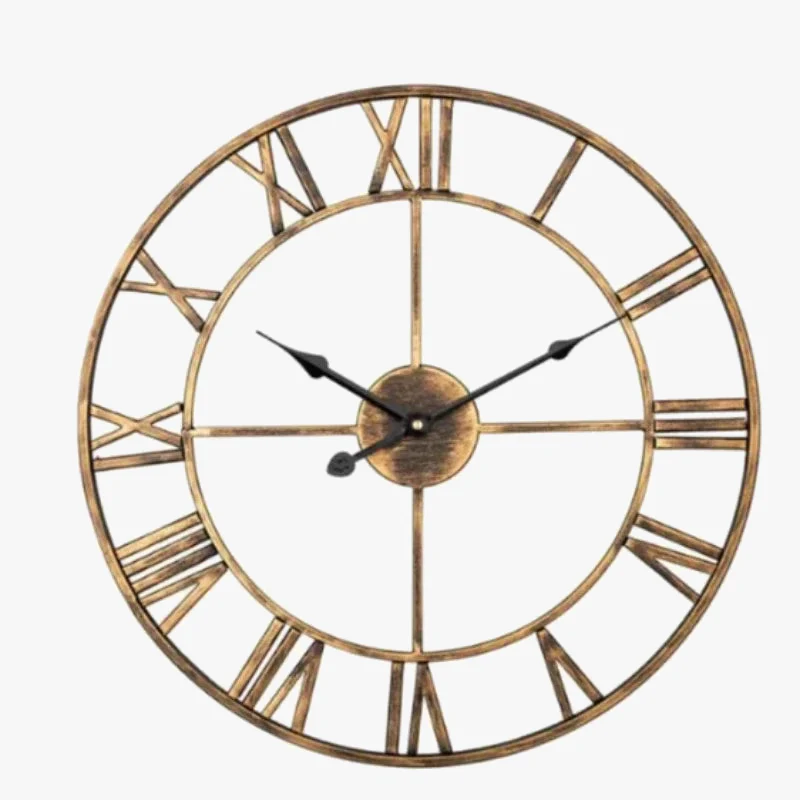 horloge murale rétro en métal décoration créative pour intérieur
