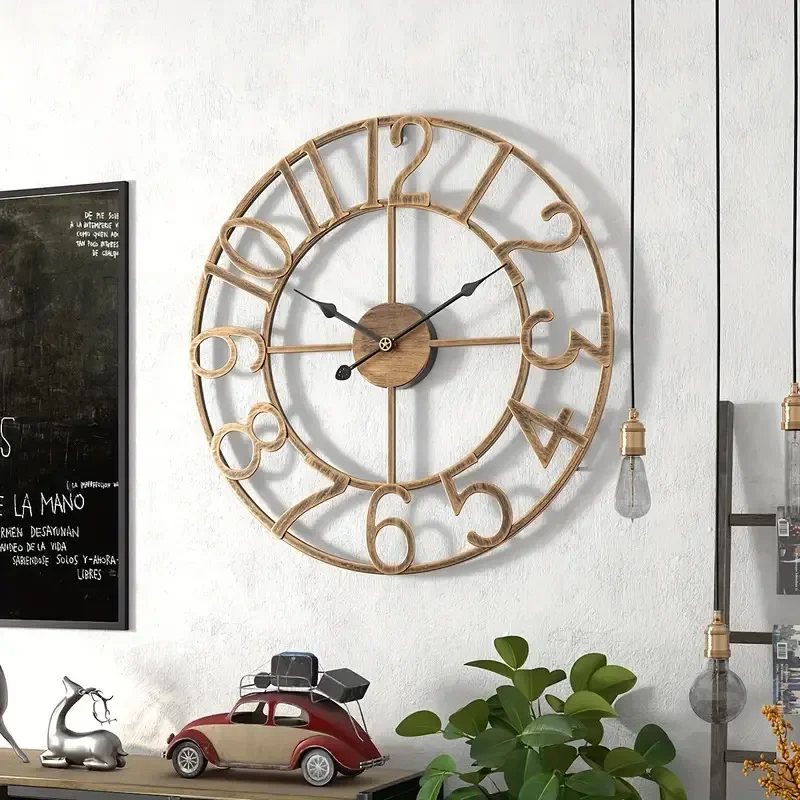 horloge murale rétro en métal décoration créative pour intérieur - Image 2