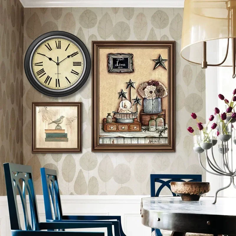horloge murale rétro nordique silencieuse pour intérieur élégant - Image 4