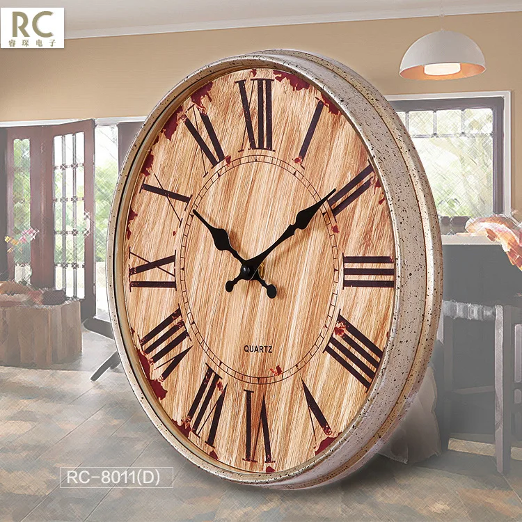 horloge murale rétro silencieuse shabby chic pour décoration intérieure - Image 4