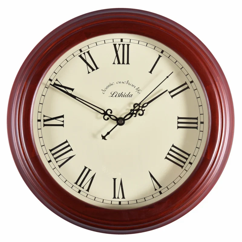horloge murale silencieuse personnalisable en bois moderne rétro - Image 13