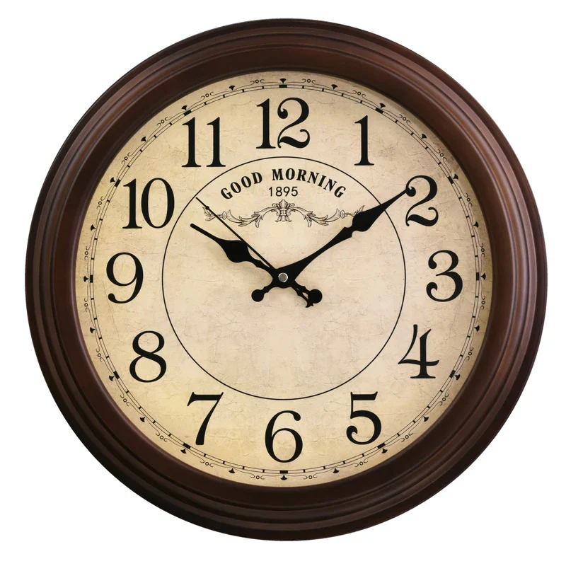 horloge murale silencieuse personnalisable en bois moderne rétro - Image 15