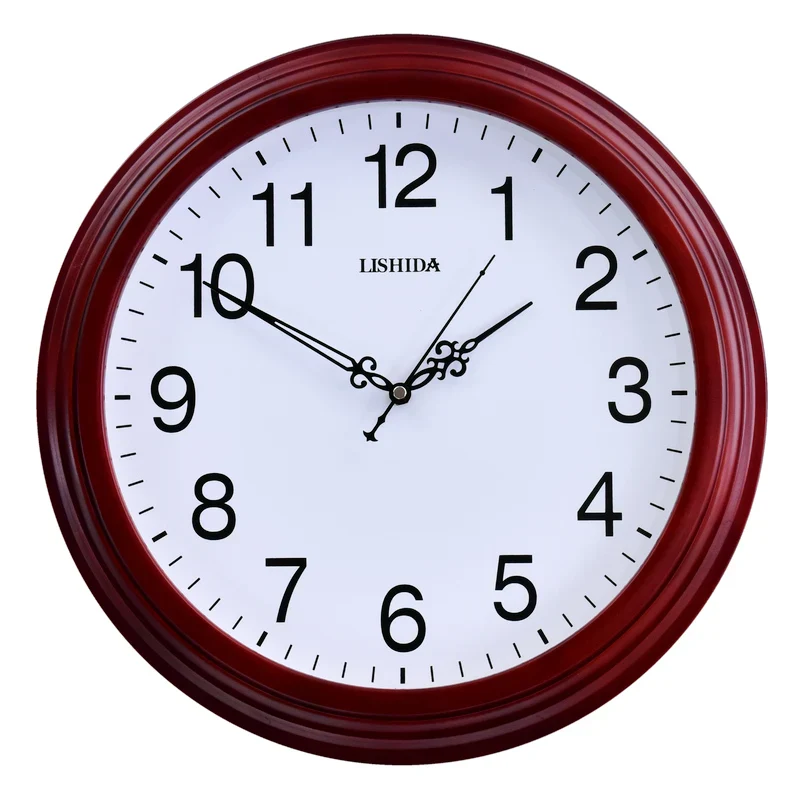 horloge murale silencieuse personnalisable en bois moderne rétro - Image 18