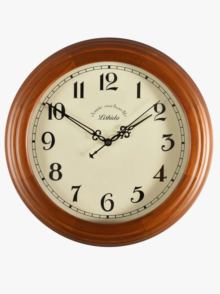 horloge murale silencieuse personnalisable en bois moderne rétro - Image 2